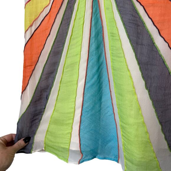 MaxAzria Collection Silk Chiffon Starburst Dress Sleeveless size 8 - Picture 4 of 8